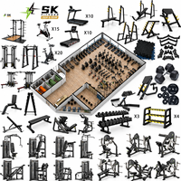 Équipement de musculation commercial SK 360 m², ensemble complet de machines à charges libres, machine d'entraînement de force réglable, acier de haute qualité pour la musculation