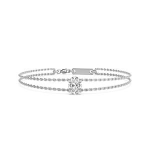 Solitaire Chain1 Ctw Emerald Cut Igi Gia Certified Lab Grown Ef Colour Vs Clarity Diamond 14k Pure Real <b>Gold</b> <b>Bracelet</b> For Her - Product Image 3