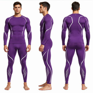 High Elastic Performance Fabric Flatlock Seams Custom Design OEM ODM Custom Sportswear Spandex/Nylon Men Rash Guard Set UPF50+ - Product Image 1