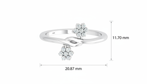 Bague Elyora pour femme en or blanc 14 carats et diamants naturels 14 diamants 0,15 ct plaqué rhodium taille brillante vêtements quotidiens | Style de luxe - Product Image 2