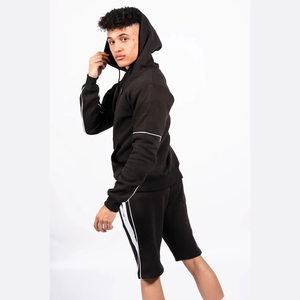 Conjunto de pantalones cortos para hombre de poliéster y algodón de la mejor calidad, conjunto de pantalones cortos y Sudadera con capucha con cordón en blanco para hombre, conjunto de pantalones cortos al por mayor - Product Image 5