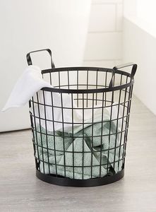 Ready Stock Factory High Selling <b>Basket</b> <b>With</b> Handles <b>Black</b> Coated Classic desktop beverage <b>Basket</b> Organizer Rack For home uses - Product Image 3
