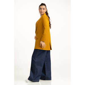 Blazer de Negocios WM-JKT-WS25-251, Corte Regular, Cierre de un Botón, Decoración con Bordado de Cristales, Terciopelo de Lana, Estampado Liso Largo - Product Image 4