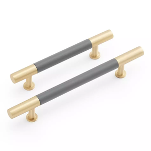 Tirador de Gabinete de Latón Macizo de Lujo con Empuñadura de Cuero, Diseño Moderno, Acabado Duradero para Decoración de Muebles de Hogar de Primera Calidad - Product Image 2