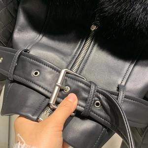 Women Fur Collar Leather Jackets Autumn Warm Lady Genuine Sheepskin Coats with Natural Fox Fur Collar - Product Image 4