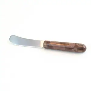 פלדה גבינת סכין חמאת סכין סט עם מזלג נירוסטה ידית עץ כלי כסף שולחן מותאם אישית סכו"ם סכו"ם למכירה