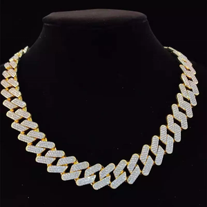 Collar de diamantes de cadena pesada cubana para mujer, gargantilla de oro de 20 MM con certificado de Hip Hop, regalo de joyería para su marido o su esposa - Product Image 2