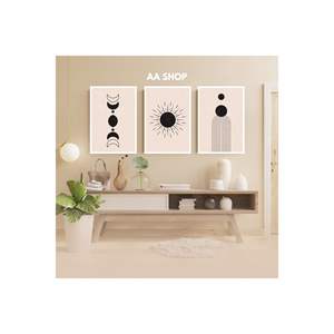 Ensemble de 3 pièces de table en MDF avec cadre d'impression de qualité géométrique et délavé. - Product Image 5