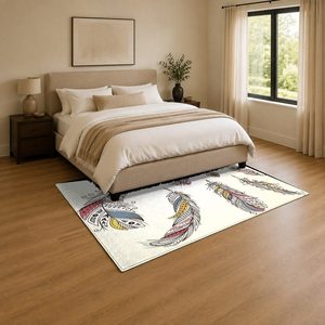 Tapis de salon multicolores neutres modernes vintage imprimés numériquement, lavables en machine, en chenille, antidérapants, vente en gros RUGS DEPOT LXDP-1043 - Product Image 3