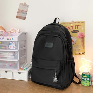 Cute Fruit Snail <b>Black</b> PU <b>Backpack</b> 20-36L Multiple Pockets Zipper Closure Unisex Daypack Softback Design <b>Waterproof</b> - Product Image 1