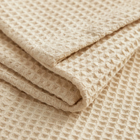 Peignoirs de bain gaufrés de luxe pour hôtels et spas, 100% coton, tricot interlock piqué, unisexe, en stock, prêt à être expédié, Turquie - Ivoire