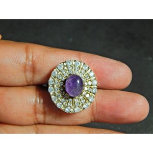 Minimalist Dainty Amethyst CZ <b>Ring</b> 925 Sterling Silver Wedding <b>Band</b> Statement Cubic Zirconia Bridal Jewelry Gift Item Fine <b>Rings</b> - Product Image 1