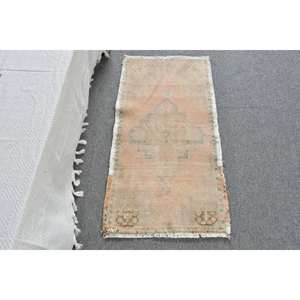 Alfombra Turca Vintage de 1,6x3,2 Pies, Tejido Plano de Látex, Tejido Bohemio Clásico, Beige, Naranja, para Pasillo, Rectángulo, Espacio - Product Image 1