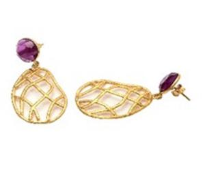 Pendientes de plata de ley 925 con gema de turmalina, novedad - Product Image 1