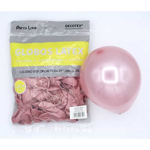 Ballons en latex Party Love 12 cm Rose Gold Métallique 100 pièces Sac décoratif - Product Image 1