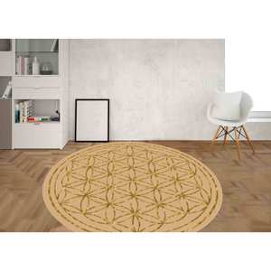 Tapis imprimé géométrique moderne : fin, rond, d'extérieur, à motifs, cadeau, tapis en chenille - Product Image 2