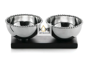 Ensemble de 2 bols de design moderne fantaisie de taille différente couleur gris et or bols décoratifs simples ustensiles de cuisine design fantaisie moderne - Product Image 5
