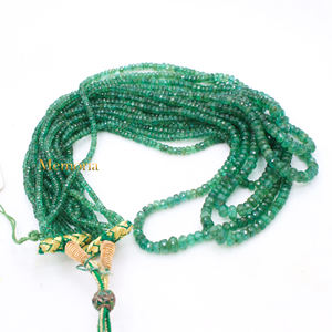 Perles rondes facettées en émeraude verte naturelle, perles de pierres précieuses en émeraude, collier en émeraude véritable, cadeau pour les occasions, collier pour femmes - Product Image 6