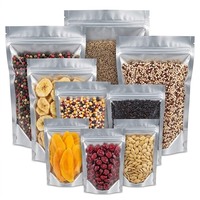 Sachets Doypack Holographiques Personnalisés Durables avec Fenêtre Transparente et Fermeture Zip Refermable pour Emballage de Noix et Snacks, Qualité Alimentaire, Vente en Gros