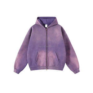 Hommes 100% Coton Polaire Lavé Blanc Épais Luxe Qualité Poids Lourd Coupe Surdimensionnée Impression Personnalisée Logo Fermeture Éclair Haut Brodé - Product Image 4