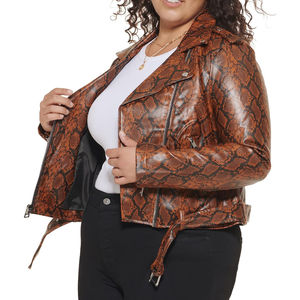 Nouvelle arrivée Veste en cuir pour femmes à bas prix Haute qualité Respirante Crocodile Logo personnalisé Veste en cuir pour femmes OEM - Product Image 3