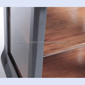 Best-selling 3-tier glass-door display cabinet from Indonesian furniture no. 1405, made of durable and sturdy mahogany <b>wood</b> - Product Image 4