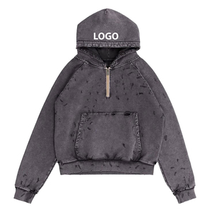 Collection Hiver – Nouveauté : Sweat à Capuche Premium Effet Vieilli et Délavé pour Homme, en Coton Mélangé, Modèle Empilé – Collection 2025 - Product Image 2