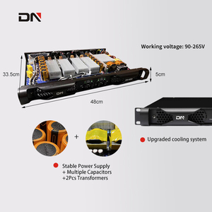 Amply âm thanh chuyên nghiệp Class D <span class=keywords><strong>4</strong></span> kênh, công suất 2x1500W (8 <span class=keywords><strong>Ohm</strong></span>) và 2x2000W (<span class=keywords><strong>4</strong></span> <span class=keywords><strong>Ohm</strong></span>), thiết kế ổn định 1U. - Product Image 2