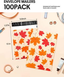 Bolsas de Poliéster 25x33cm con Cierre Autoadhesivo, Impermeables, Resistentes a Desgarros, Duraderas, Diseño de Hojas de Arce Otoñales de 2.3M - Product Image 6