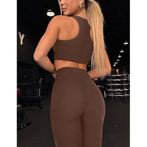 ชุดโยคะระบายอากาศได้ดี ผ้าเนื้อยืด น้ำหนักเบา เสื้อและกางเกงเลกกิ้ง ใส่สบาย ยืดหยุ่น เหมาะสำหรับออกกำลังกาย - Product Image 4