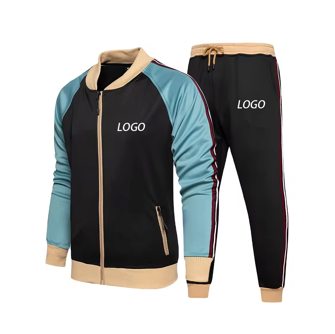 Unisex Customized Tech Fleece Two-Piece Spring Sports Training Gym Fitness Tracksuit Breathable Quick-Dry Printed Rhinestone