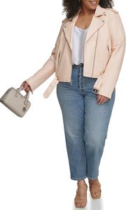 2025 Veste en cuir pour femmes du Pakistan Une veste de moto luxueuse en similicuir ceinturée disponible en grandes tailles régulières - Product Image 5