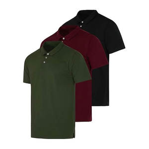 Chemises polo pour hommes à manches courtes, polo en piqué de coton ajusté - Product Image 4