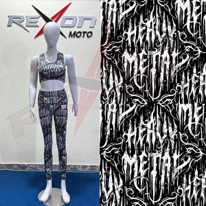 Conjunto de ropa deportiva con estampado personalizado para mujer, mallas sin costuras de cintura alta y Sujetador deportivo para gimnasio de yoga con diseño de sublimación personalizado - Product Image 3