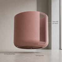 Jardinière en ciment à parois épaisses moderne, pot de fleurs rond coloré, résistant au gel, pour plantes d'intérieur et d'extérieur