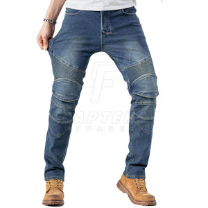 Algodón hecho Slim Fit Moto Jeans Pantalones Protección Desgaste En stock Hombres Moto Jeans Pantalones - Product Image 6