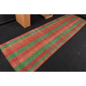 พรมขนแกะตุรกีวินเทจ3 x 9.9ft สไตล์ดั้งเดิมสีแดงสีเขียวแบบปะต่อแบนลาเท็กซ์สานเรียบสำหรับตกแต่งห้องนั่งเล่น - Product Image 2