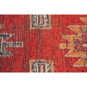 Vintage Rug, <b>Runner</b> 3.4x13.1 ft Rug, Herki <b>Red</b> Patchwork Rug - Product Image 5