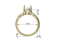 Bague de mariage en or pur 18k 14k avec diamant ovale brillant de laboratoire élégant pour femme, bijoux de jour GEMFORTE IN