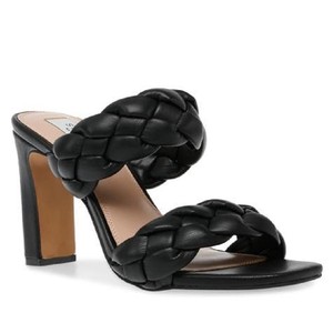 Sandales à talon moyen pour filles Sandale à bout ouvert Style club Motif rayé Evergreen Tendance de la mode Facile à enfiler Caractéristique anti-glissante - Product Image 1