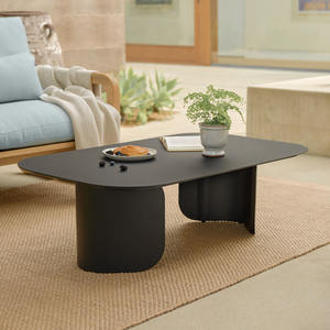 Table basse d'extérieur Skane 48 pouces - Noir, en acier thermolaqué, couleur noire pour l'extérieur. - Product Image 2