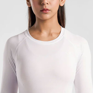 Camisas de compresión ligeras y cómodas para mujer, camisas de compresión ajustadas teñidas lisas para mujer - Product Image 5