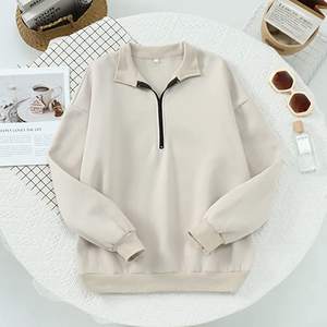 Suéter de media cremallera con cuello levantado para jóvenes, Jersey ligero de otoño e invierno, cálido y suelto, al por mayor - Product Image 4