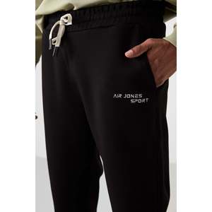 Conjunto Deportivo Air Jones para Hombre, Corte Cómodo, Bordado, Mezcla de Algodón, Textura Suave y Gruesa, Color Verde Menta Claro y Negro, Dos Piezas - Product Image 5