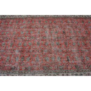 Alfombra Turca Vintage Ecológica de Pelo Medio para Áreas Grandes, Color Rojo Beige Clásico, 5.5 x 8.9 pies, Base de Látex y Lana, Diseño Patchwork Tabriz - Product Image 5