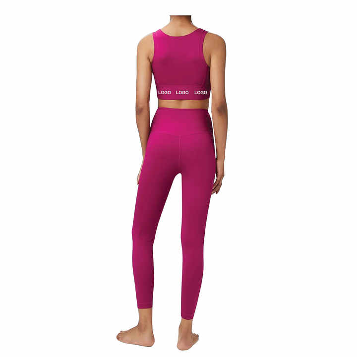 Wholesale Seamless Set Thin Elastic Waist Workout Bra Legging Set Woman 2 Pieces Activewear Suit Custom Logo Sport Fitness Sets