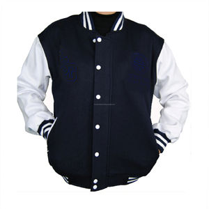 Vestes Versity personnalisées vestes Letterman vestes en cuir de laine coton cuir laine chaleur coupe-vent col montant côtes taille Logo - Product Image 1