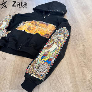 Fabricant de vêtements de streetwear décontractés pour hommes, personnalisés, d'hiver, à capuche, vintage, délavés à l'acide, écologiques, respirants - Product Image 2