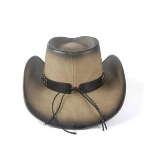 หมวกคาวบอยสไตล์ตะวันตกสำหรับผู้หญิงและผู้ชาย, ใหม่กลางแจ้งกีฬากลางแจ้งหมวกแจ๊สนายอำเภอบังแดดหมวกสักหลาดสไตล์สตรีท - Product Image 4