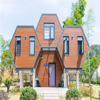 Rumah Kontainer Ekspansiabel 2 3 4 5 6 7 8 Kamar Tidur Prefab dengan Dek